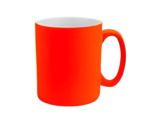 Taza de neón de cerámica de 11 oz, naranja