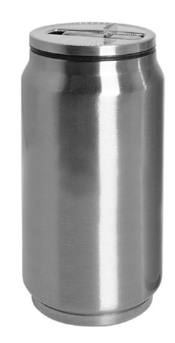 [SFS-MG64-S] Lata de cola de acero inoxidable de 12 oz con pajita (plata)