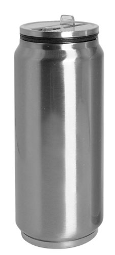 [SFS-MG65-S] Lata de cola de acero inoxidable de 17 oz con pajita (plata)